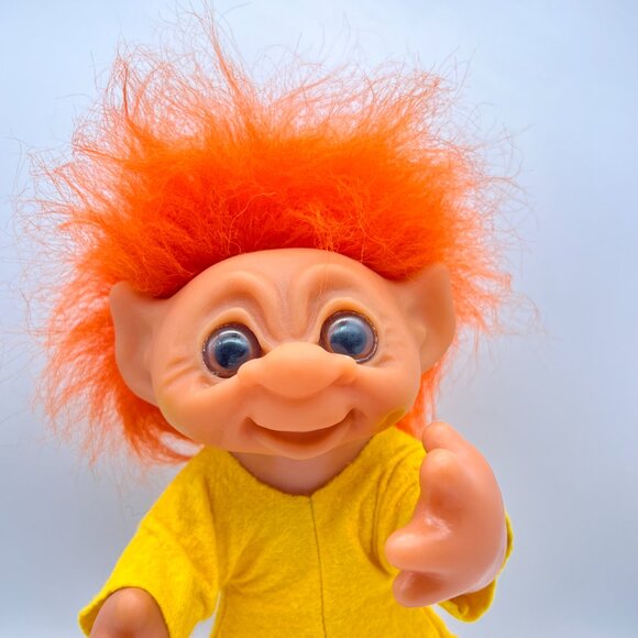 Thomas Dam Norfin #604 Orange Hair Yellow Outfit Troll Doll LARGE - Picture 3 of 12